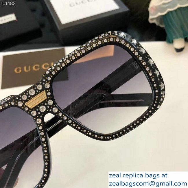 Gucci Crystal-studded Gucci-Dapper Dan Sunglasses 02 2018
