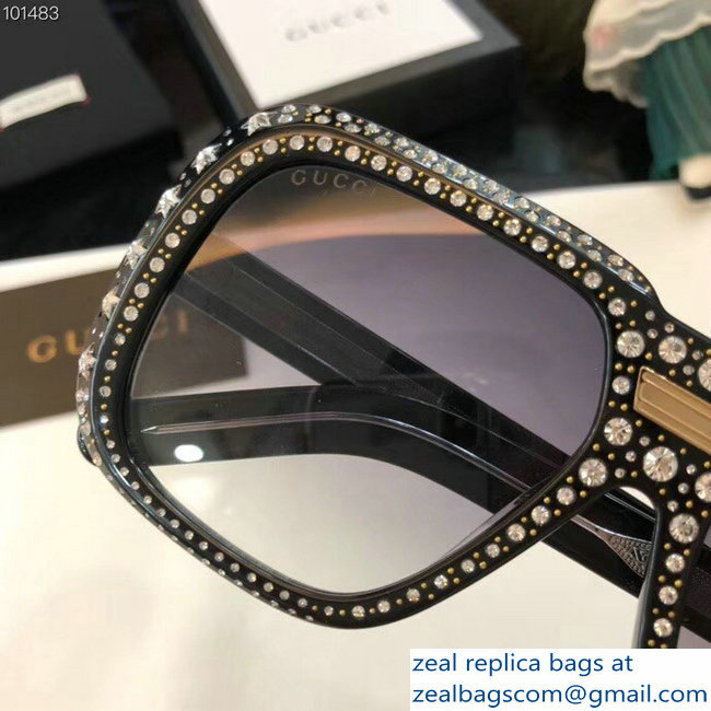 Gucci Crystal-studded Gucci-Dapper Dan Sunglasses 02 2018