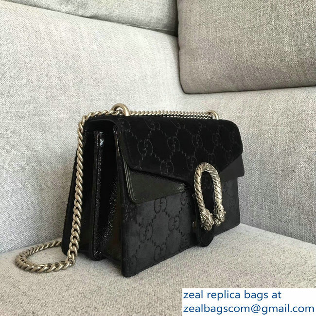 Gucci Dionysus GG Velvet Small Shoulder Bag 400249 Black 2018