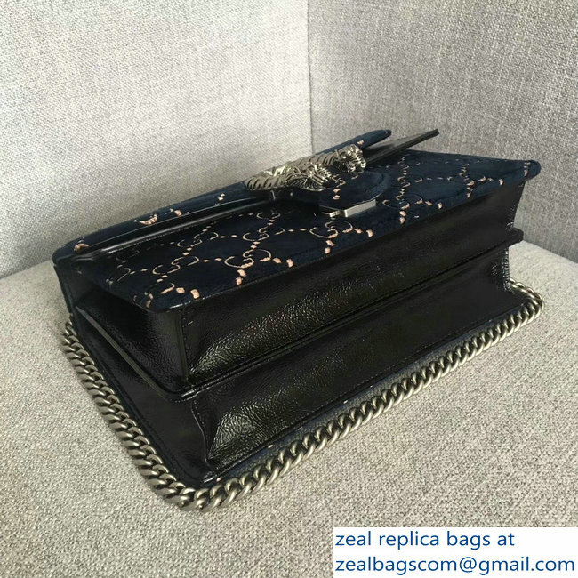 Gucci Dionysus GG Velvet Small Shoulder Bag 400249 Blue 2018 - Click Image to Close