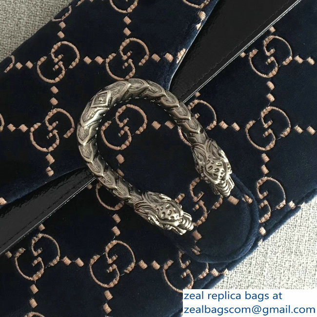 Gucci Dionysus GG Velvet Small Shoulder Bag 400249 Blue 2018
