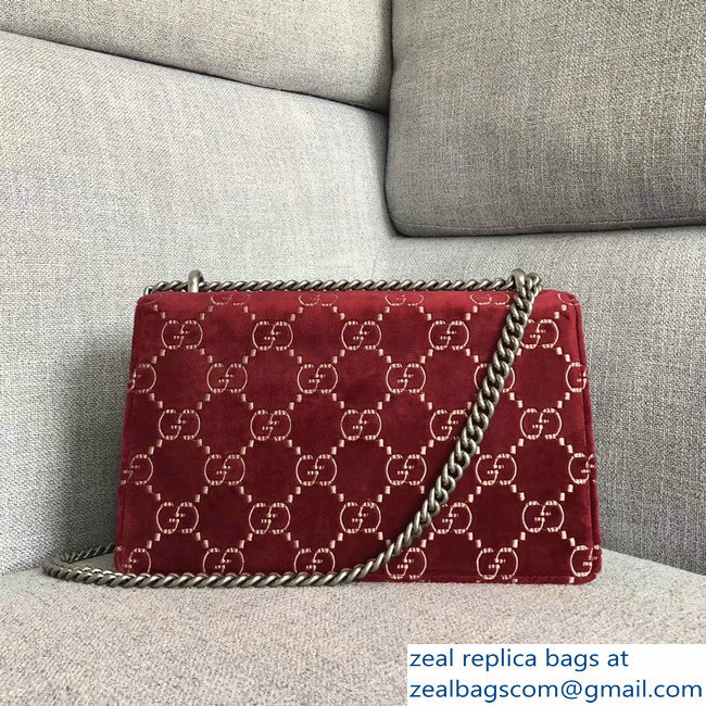 Gucci Dionysus GG Velvet Small Shoulder Bag 400249 Red 2018