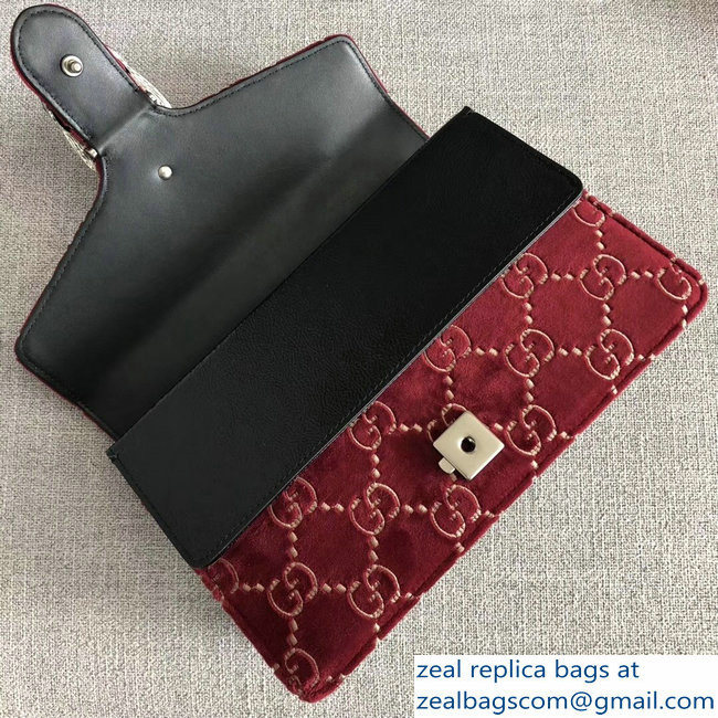 Gucci Dionysus GG Velvet Small Shoulder Bag 400249 Red 2018