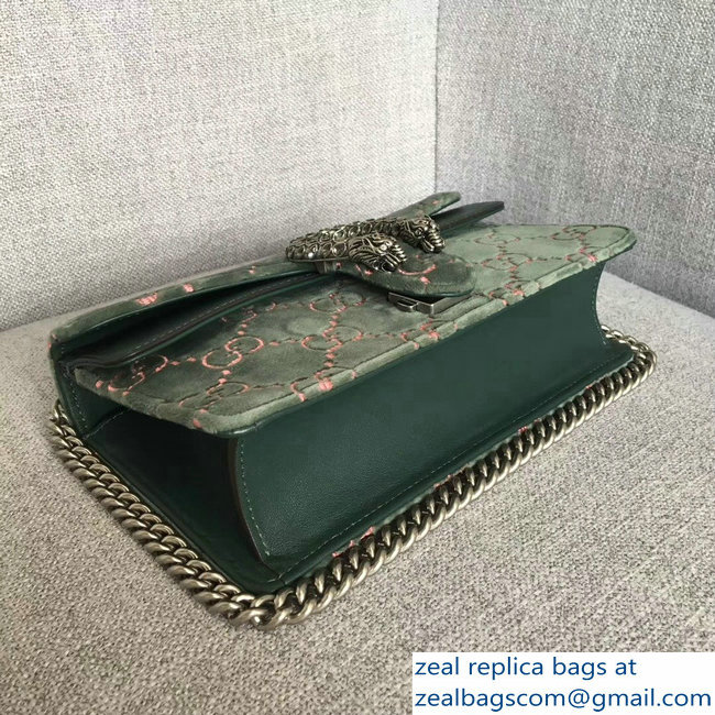 Gucci Dionysus GG Velvet Small Shoulder Bag 499623 Green 2018