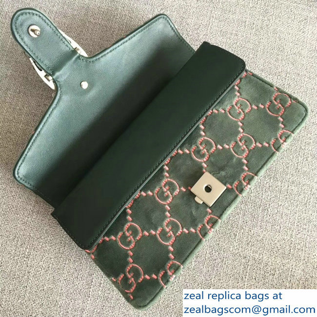 Gucci Dionysus GG Velvet Small Shoulder Bag 499623 Green 2018