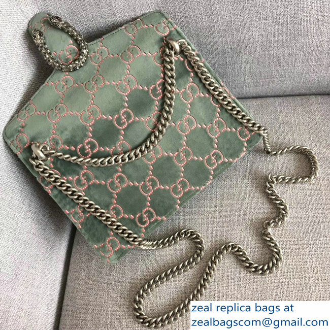 Gucci Dionysus GG Velvet Small Shoulder Bag 499623 Green 2018