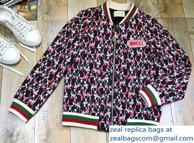 Gucci Dog Print and Logo Jacket 2018