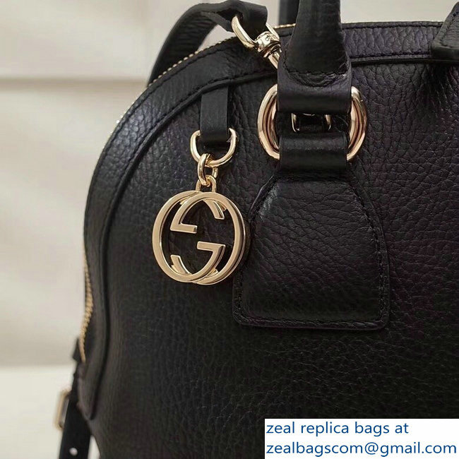 Gucci Dome Interlocking G Charm Convertible Medium Cross Body Bag 449662 Black - Click Image to Close