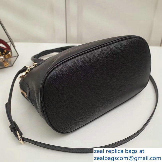 Gucci Dome Interlocking G Charm Convertible Medium Cross Body Bag 449662 Black - Click Image to Close