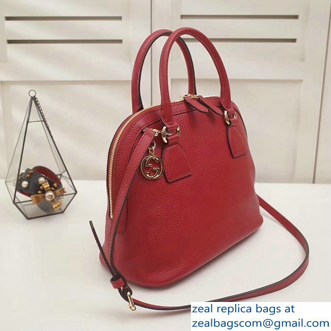 Gucci Dome Interlocking G Charm Convertible Medium Cross Body Bag 449662 Red