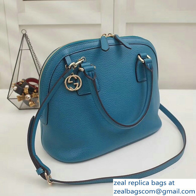 Gucci Dome Interlocking G Charm Convertible Medium Cross Body Bag 449662 Turquoise