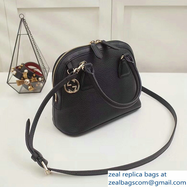 Gucci Dome Interlocking G Charm Convertible Mini Cross Body Bag 449661 Black