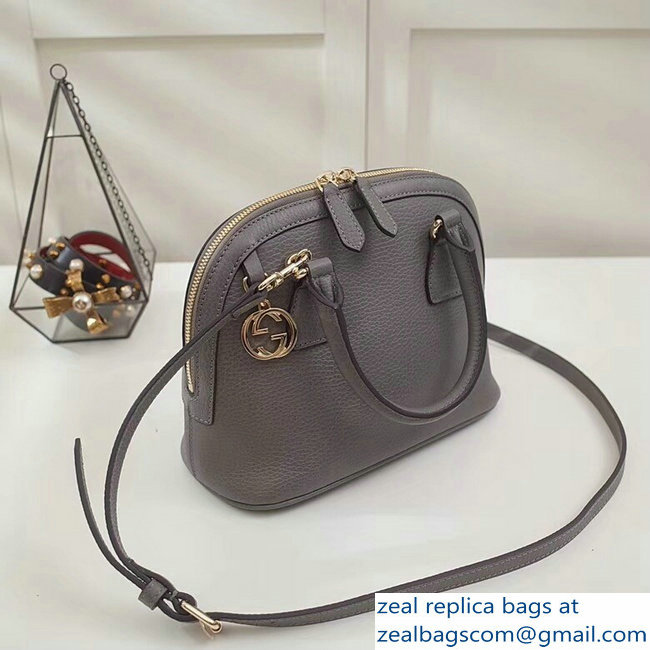 Gucci Dome Interlocking G Charm Convertible Mini Cross Body Bag 449661 Gray