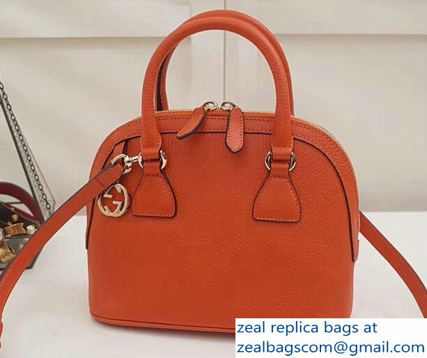 Gucci Dome Interlocking G Charm Convertible Mini Cross Body Bag 449661 Orange