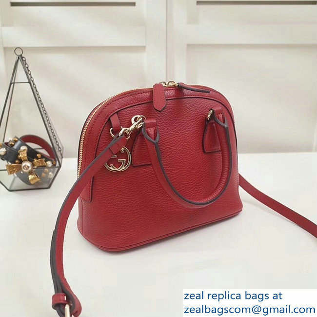 Gucci Dome Interlocking G Charm Convertible Mini Cross Body Bag 449661 Red - Click Image to Close