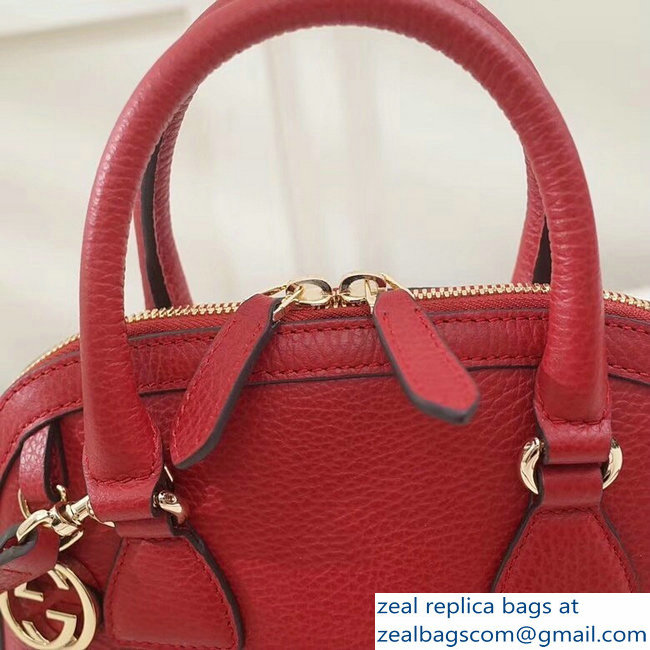 Gucci Dome Interlocking G Charm Convertible Mini Cross Body Bag 449661 Red - Click Image to Close