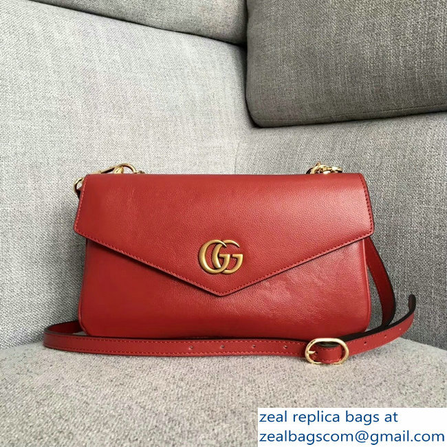 Gucci Double G And Feline Head With Crystals Medium Double Shoulder Bag 524822 Black/Red 2018 - Click Image to Close