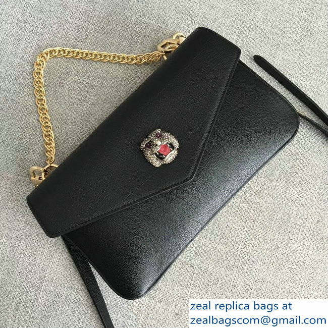 Gucci Double G And Feline Head With Crystals Medium Double Shoulder Bag 524822 Python 2018 - Click Image to Close