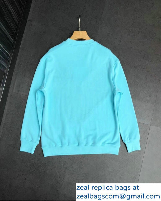 Gucci Embroidered Beads Chevron Light Blue/Red Sweatshirt 2018 - Click Image to Close