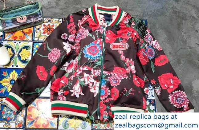 Gucci Flower Print Reversible Jacket 2018 - Click Image to Close