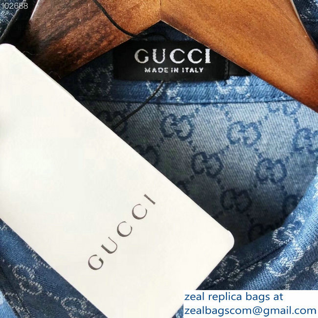 Gucci GG Denim Jacket Blue 2018 - Click Image to Close