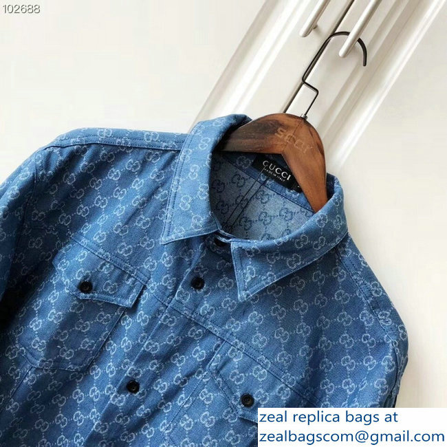 Gucci GG Denim Jacket Blue 2018 - Click Image to Close