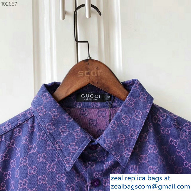 Gucci GG Denim Jacket Purple 2018 - Click Image to Close