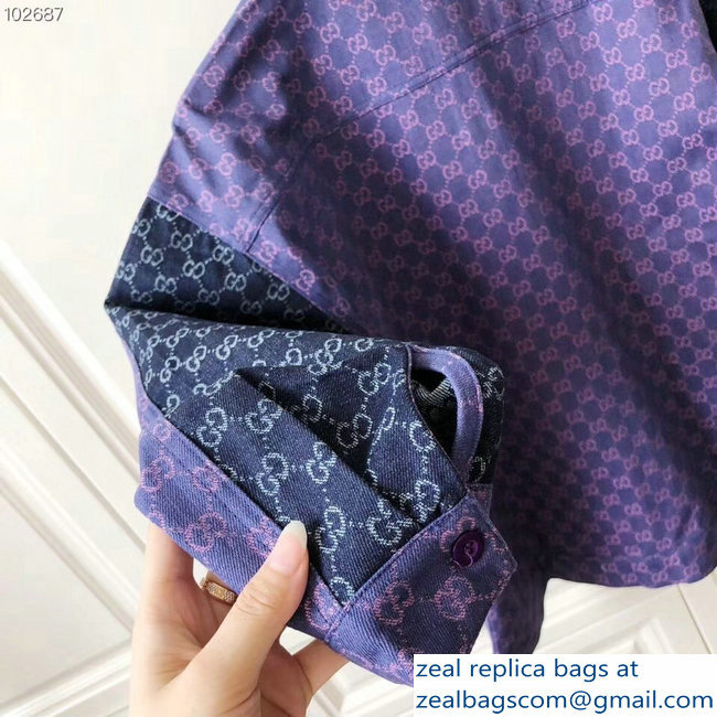 Gucci GG Denim Jacket Purple 2018 - Click Image to Close