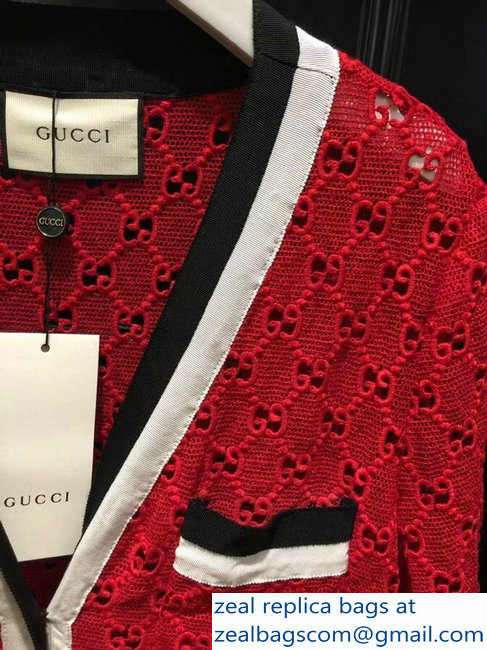 Gucci GG Long Cardigan Red 2018 - Click Image to Close