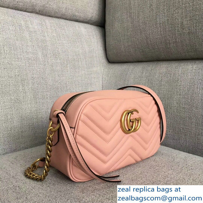 Gucci GG Marmont Chevron Shoulder Small Bag 447632 Pink - Click Image to Close