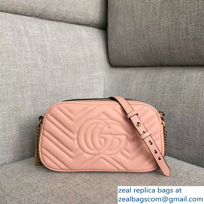 Gucci GG Marmont Chevron Shoulder Small Bag 447632 Pink - Click Image to Close