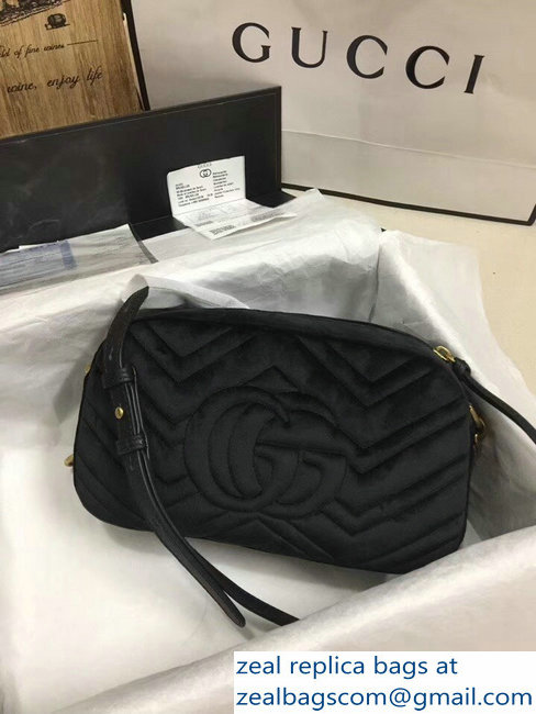 Gucci GG Marmont Chevron Shoulder Small Bag 447632 Velvet Embroidered Fawn And Flowers 2018 - Click Image to Close