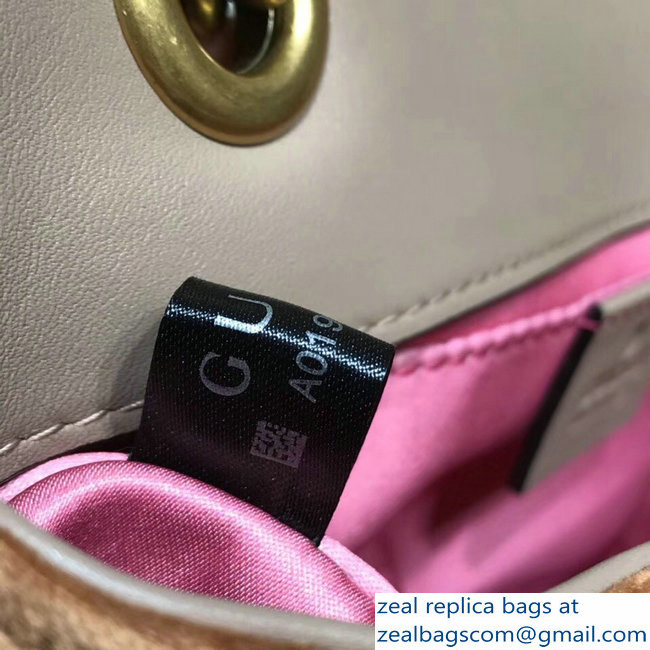 Gucci GG Marmont Matelasse Chevron Mini Chain Shoulder Bag 446744 Velvet Taupe 2018