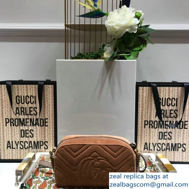 Gucci GG Marmont Matelasse Chevron Shoulder Small Bag 447632 Velvet Taupe 2018 - Click Image to Close