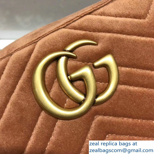 Gucci GG Marmont Matelasse Chevron Shoulder Small Bag 447632 Velvet Taupe 2018