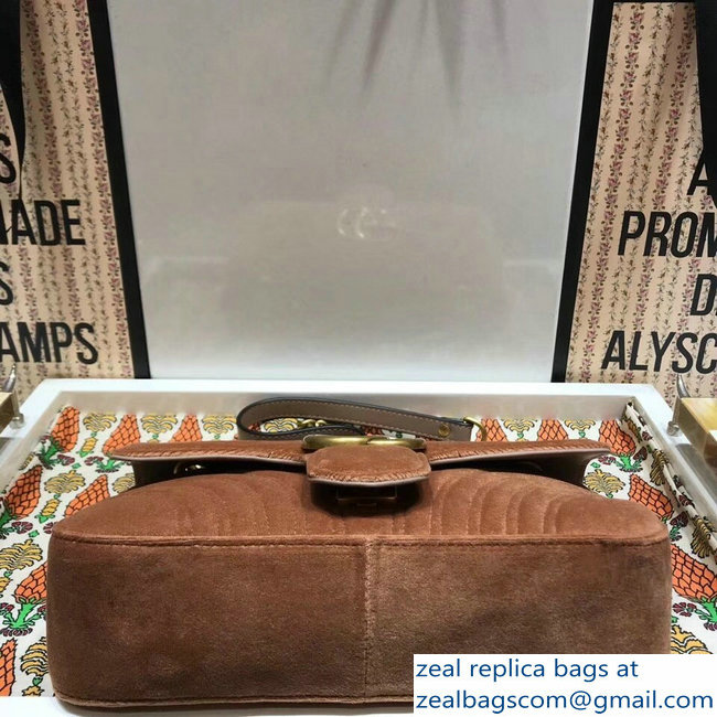 Gucci GG Marmont Matelasse Chevron Small Chain Shoulder Bag 443497 Velvet Taupe 2018