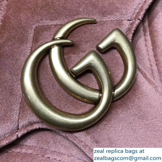 Gucci GG Marmont Matelasse Chevron Small Chain Shoulder Bag 443497 Velvet Taupe 2018