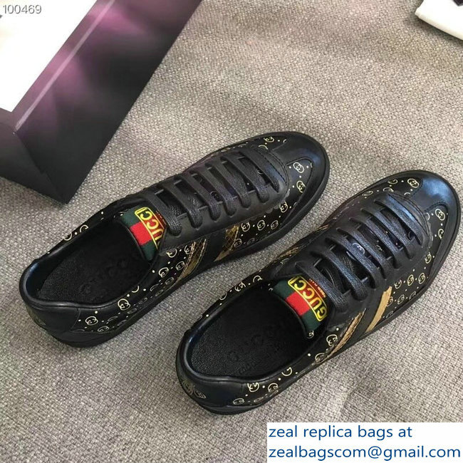 Gucci GG Pattern Web Gucci-Dapper Dan Lovers Sneakers Black 2018