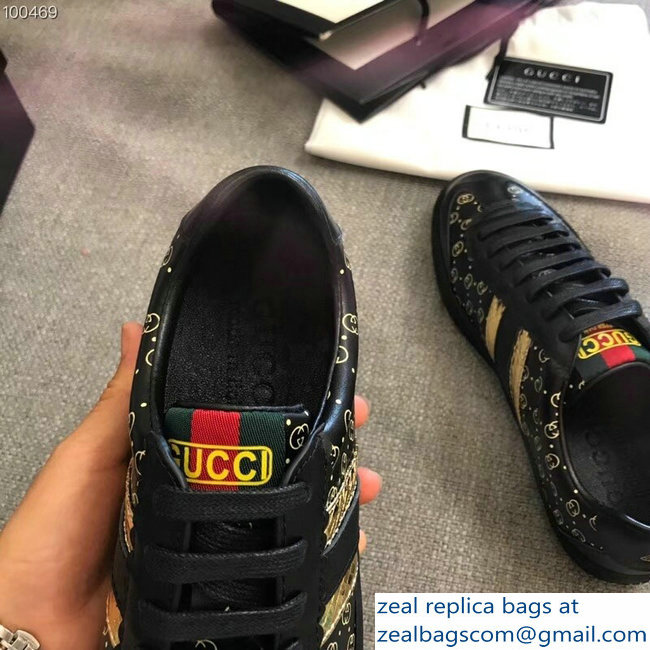 Gucci GG Pattern Web Gucci-Dapper Dan Lovers Sneakers Black 2018