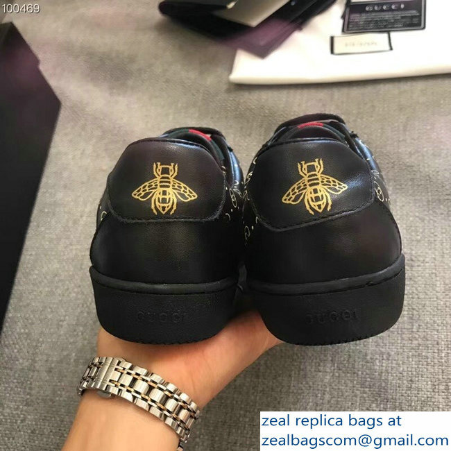 Gucci GG Pattern Web Gucci-Dapper Dan Lovers Sneakers Black 2018 - Click Image to Close