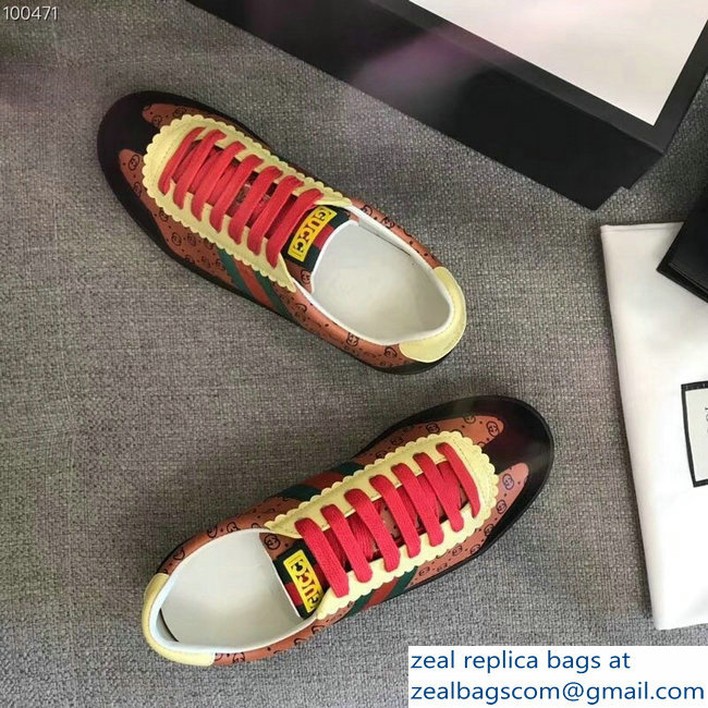 Gucci GG Pattern Web Gucci-Dapper Dan Lovers Sneakers Brown 2018