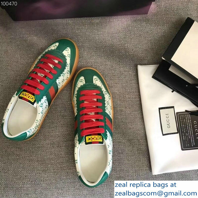 Gucci GG Pattern Web Gucci-Dapper Dan Lovers Sneakers Green 2018