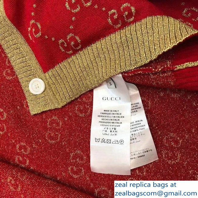 Gucci GG Red/Gold Cardigan 2018