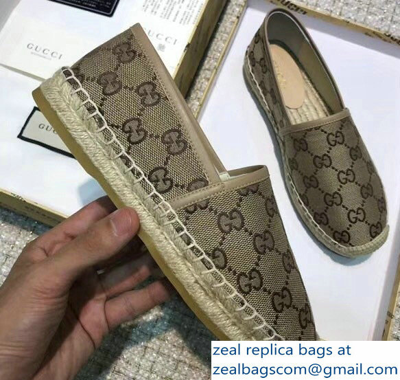 Gucci GG Supreme Canvas Espadrilles Beige - Click Image to Close