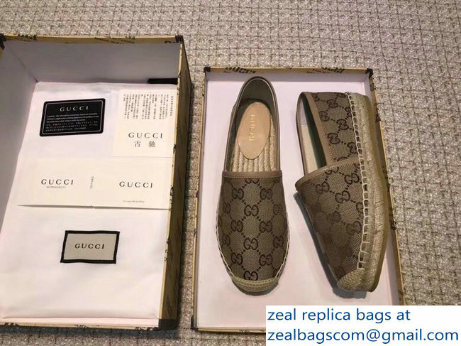 Gucci GG Supreme Canvas Espadrilles Beige - Click Image to Close