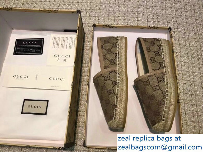 Gucci GG Supreme Canvas Espadrilles Beige - Click Image to Close