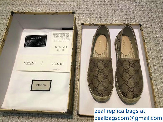 Gucci GG Supreme Canvas Espadrilles Beige - Click Image to Close