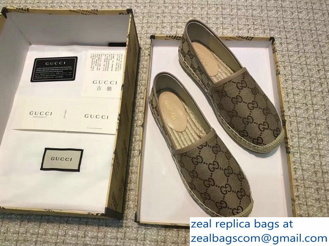 Gucci GG Supreme Canvas Espadrilles Beige