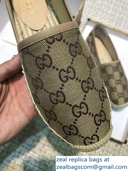 Gucci GG Supreme Canvas Espadrilles Beige