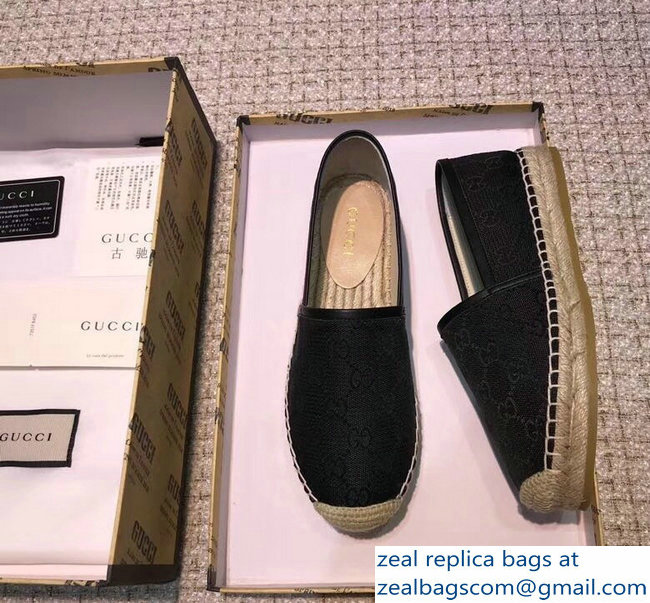 Gucci GG Supreme Canvas Espadrilles Black